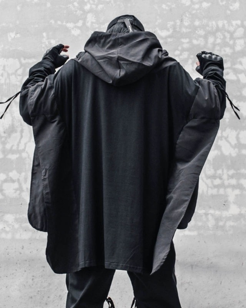 Cape à Capuche Ninja Futuriste - vêtements techwear - Cape à Capuche Ninja Futuriste : Élégance Techwear