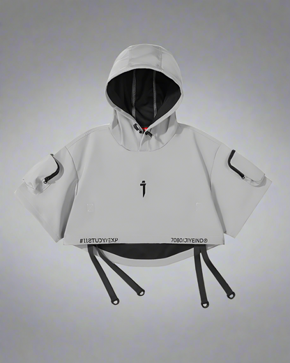 Cape à capuche noire élégante - vêtements d'extérieur - Cape noire à capuche élégante pour aventures urbaines