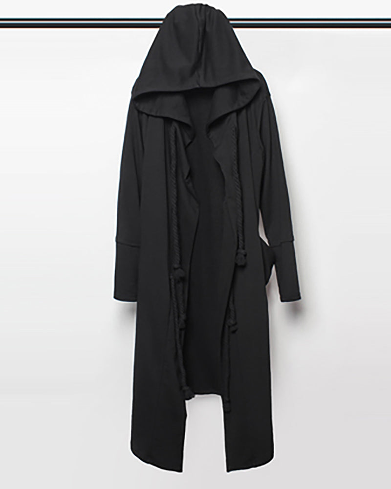 Cape à Capuche Noire Énigmatique - cape gothique - Cape à Capuche Noire pour un Style Gothique Unique