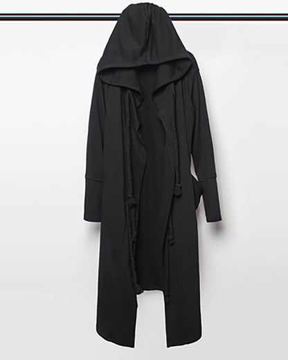 Cape à Capuche Noire Énigmatique - cape gothique - Cape à Capuche Noire pour un Style Gothique Unique