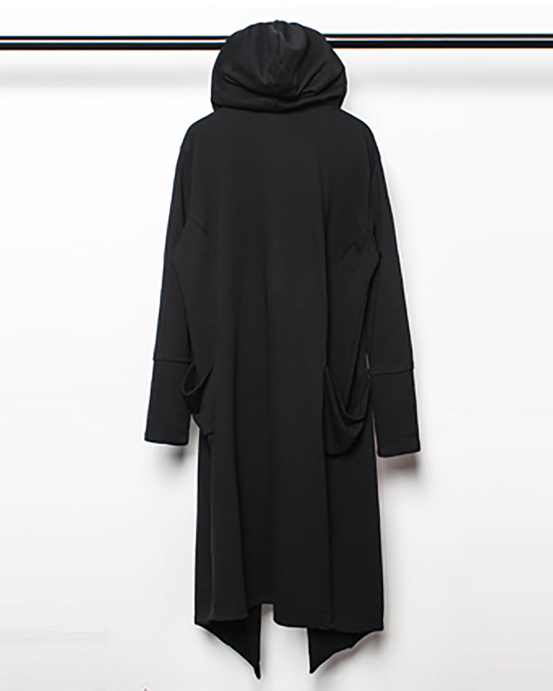 Cape à Capuche Noire Énigmatique - style gothique - Cape à Capuche Noire pour un Style Gothique Unique