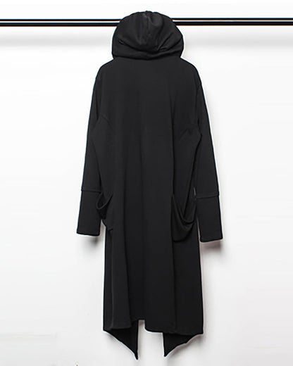 Cape à Capuche Noire Énigmatique - style gothique - Cape à Capuche Noire pour un Style Gothique Unique