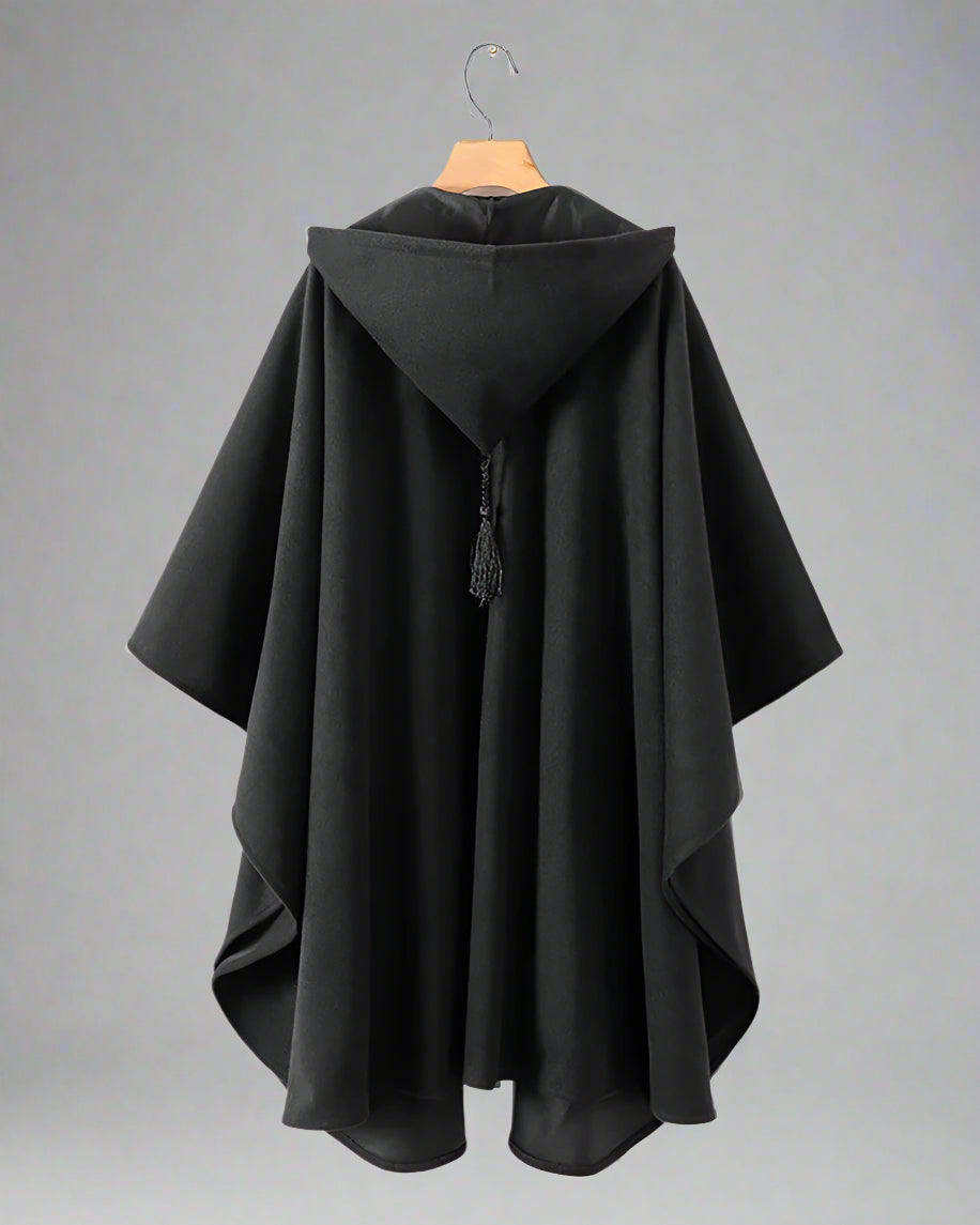 Cape à capuche urbaine discrète -  capuche - Cape à capuche noire pour un style urbain élégant