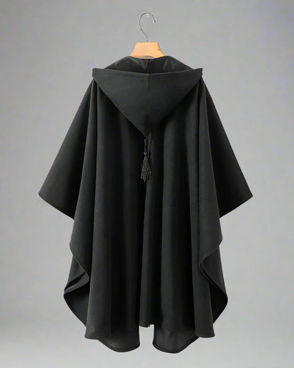 Cape à capuche urbaine discrète -  capuche - Cape à capuche noire pour un style urbain élégant