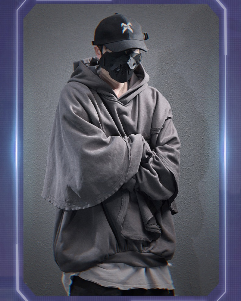 Cape Hoodie Unisexe Tout-Temps -  mode streetwear - Cape Hoodie Unisexe Tout-Temps au Design Innovant