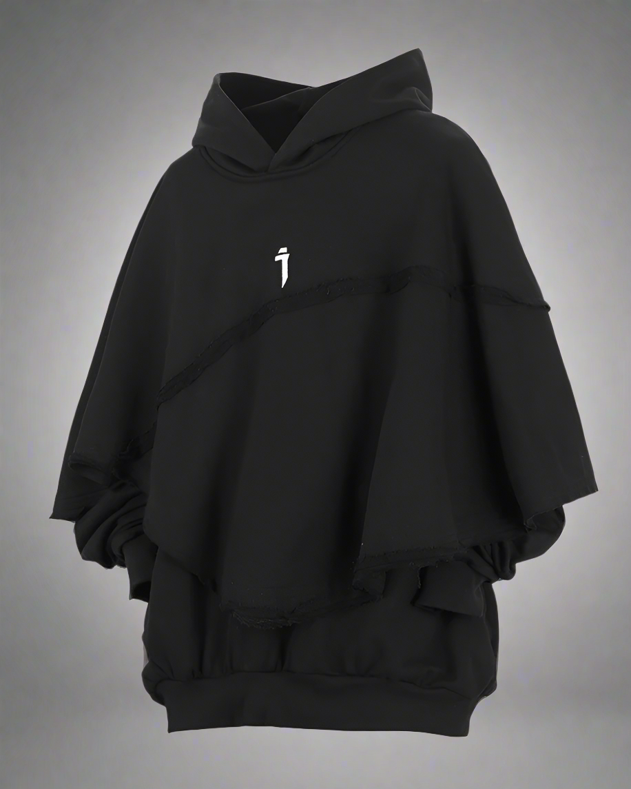 Cape Hoodie Unisexe Tout-Temps -  vêtement au style sophistiqué - Cape Hoodie Unisexe Tout-Temps au Design Innovant