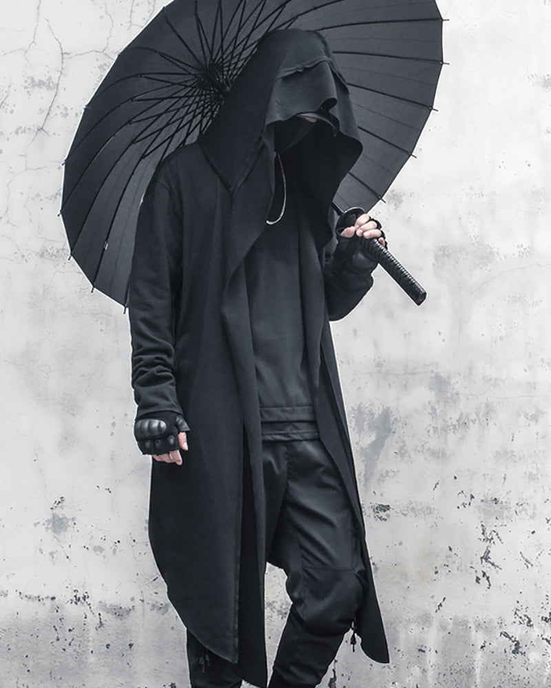 Cape Longue Enchantée de Ninja - manteau long noir - Cape Longue Enchantée pour un Style Inspiré Ninja