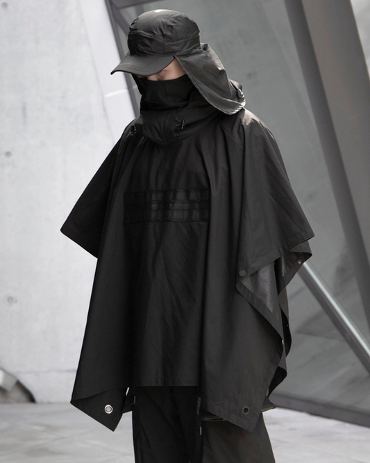 Cape Samurai Étanche Futuriste - veste urban - Cape Samurai Étanche : Style et Protection Urbaine