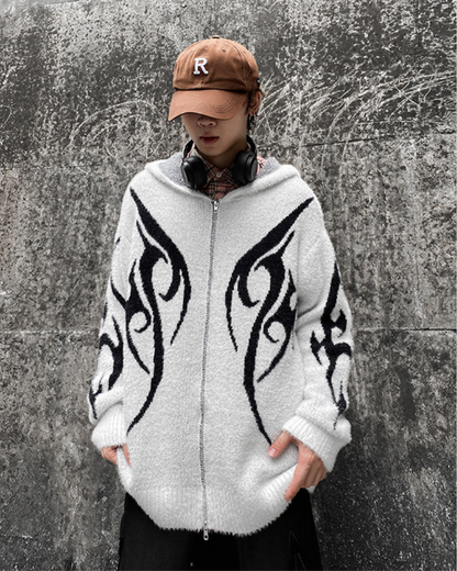 Cardigan à Capuche Noir Élégant - cardigan - Cardigan à capuche noir élégant pour un style décontracté