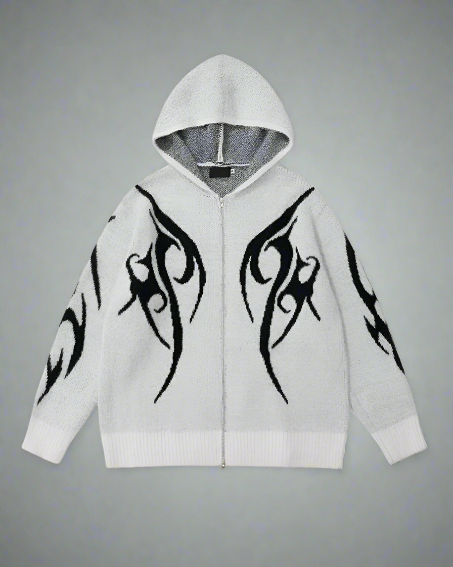 Cardigan à Capuche Noir Élégant -  mode streetwear - Cardigan à capuche noir élégant pour un style décontracté