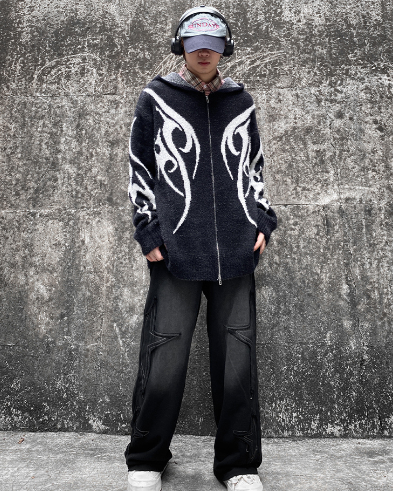 Cardigan à Capuche Noir Élégant -  noir - Cardigan à capuche noir élégant pour un style décontracté