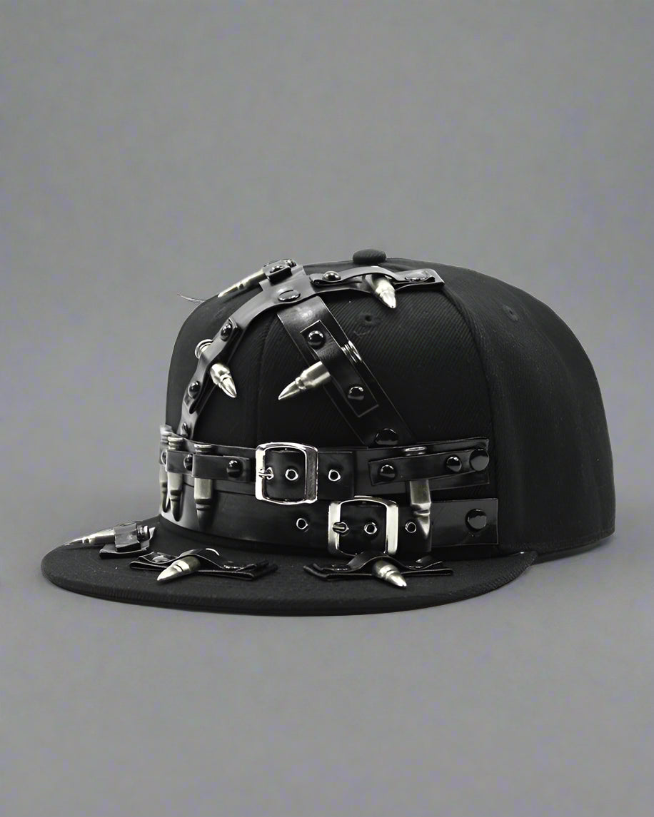 Casquette Chic à Clous -  noir - Casquette Chic à Clous avec Rivets et Sangle Confortable