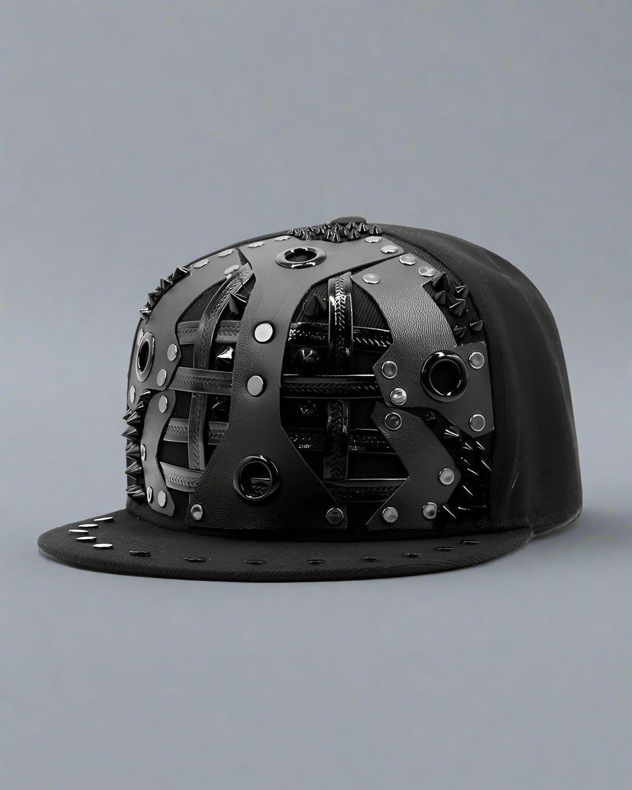 Casquette Chic à Clous - style streetwear - Casquette Chic à Clous avec Rivets et Sangle Confortable