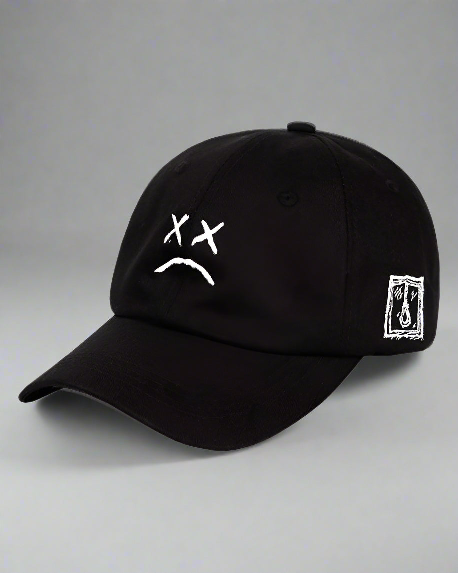 Casquette Futuriste - design de smiley brodé - Casquette Noire élégante avec broderie unique pour tous