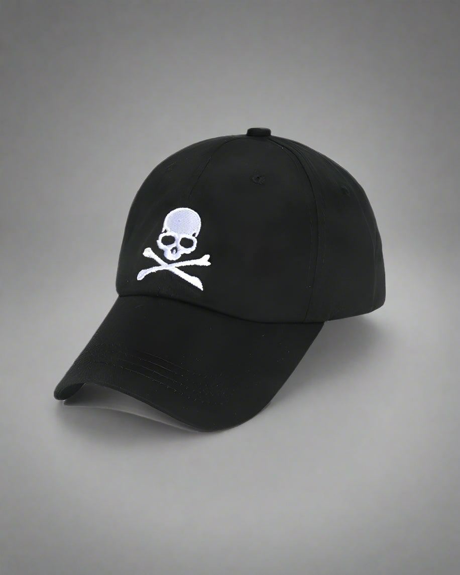 Casquette Noire Chic avec Crâne - casquette - Casquette Noire Chic avec Cornes Uniques pour un Style Audacieux
