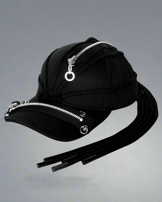 Casquette Tressée Noire Épaisse - casquette - Casquette noire tressée épaisse pour un style hip-hop