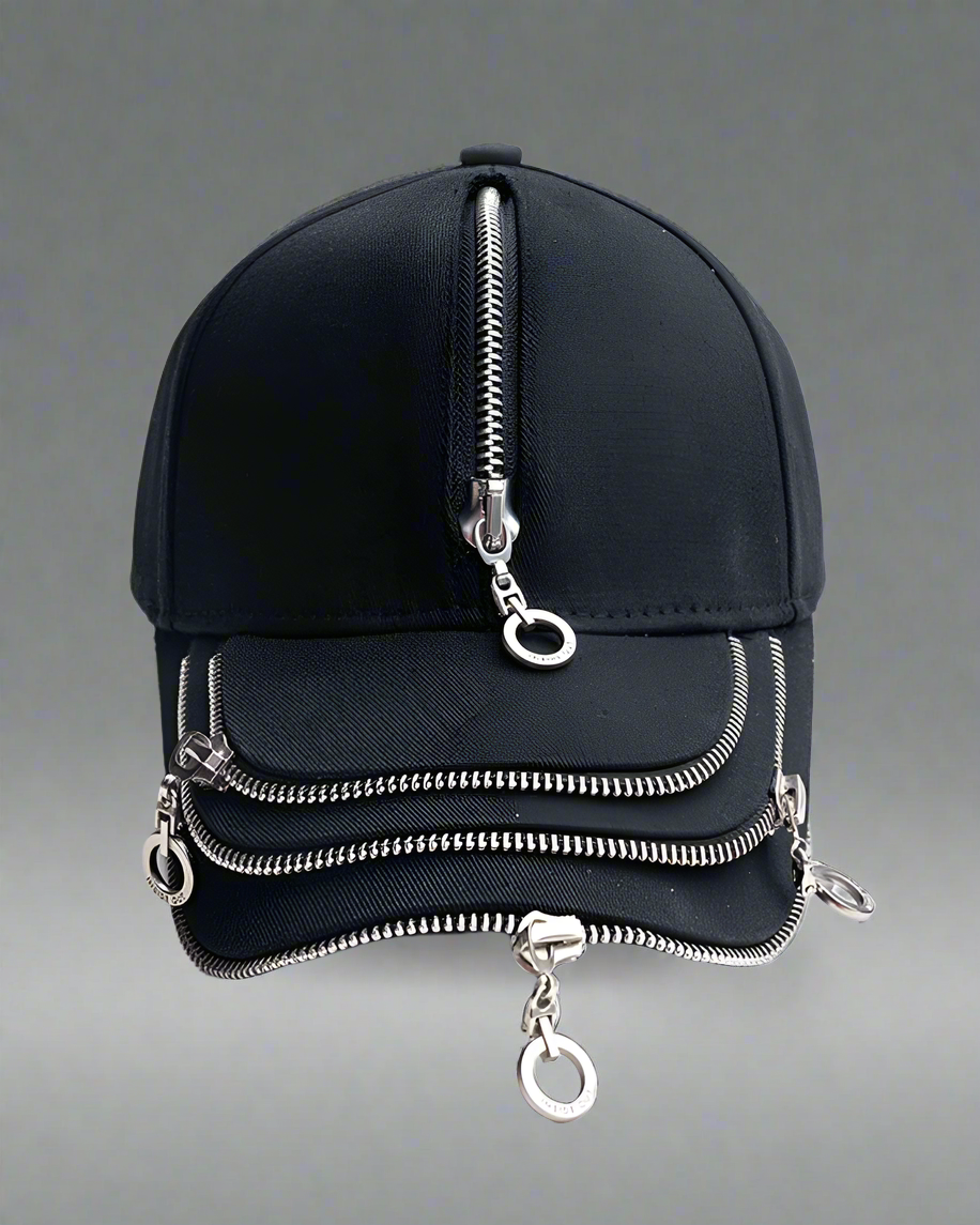 Casquette Zippée Audacieuse pour Rebelles -  casquette design unique - Casquette Zippée pour un Look Urbain Audacieux
