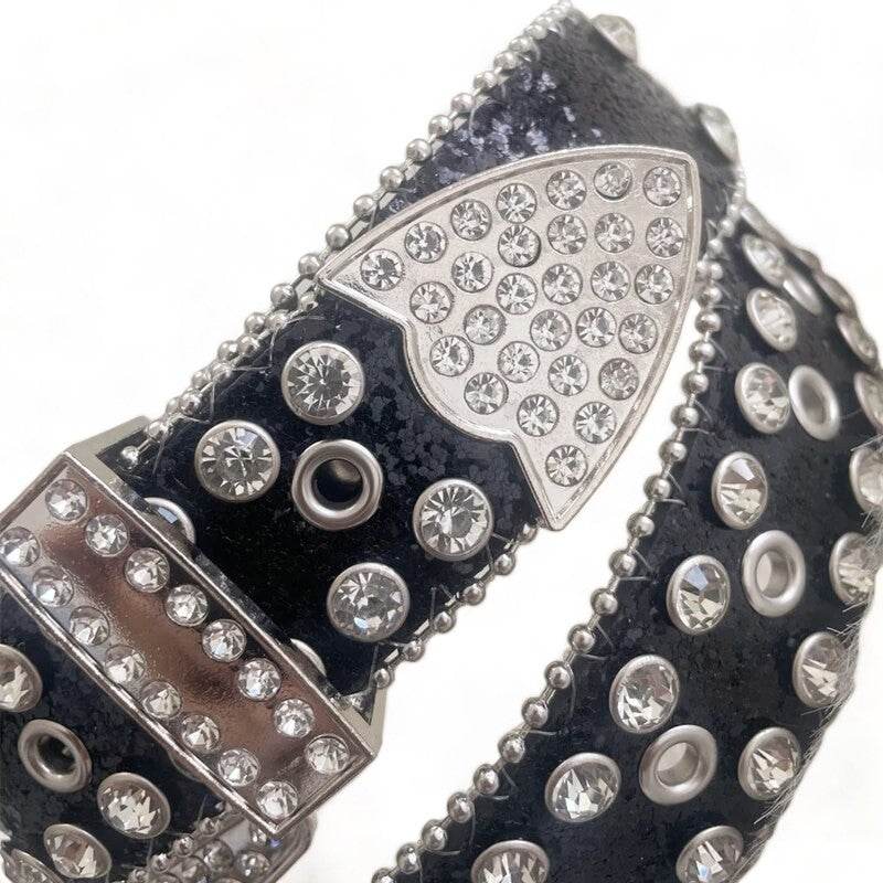 Ceinture de Cowboy Studded de Diamants - ceinture en cuir - Ceinture Cowboy Décorée de Diamants en Cuir