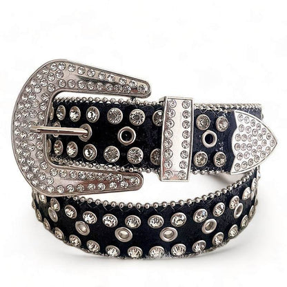 Ceinture de Cowboy Studded de Diamants - ceinture - Ceinture Cowboy Décorée de Diamants en Cuir