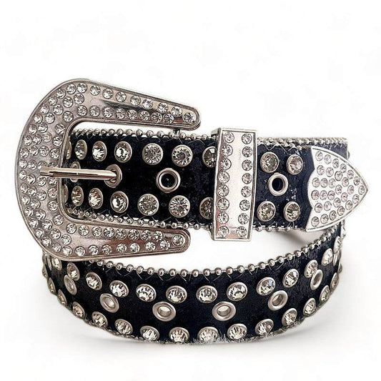 Ceinture de Cowboy Studded de Diamants - ceinture - Ceinture Cowboy Décorée de Diamants en Cuir