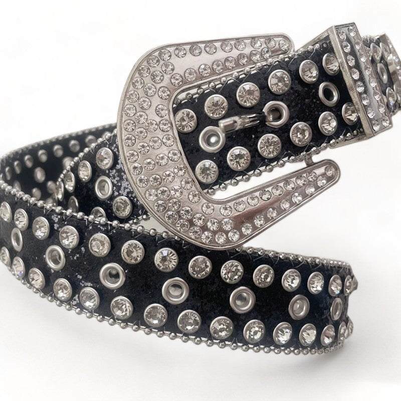 Ceinture de Cowboy Studded de Diamants -  cowboy - Ceinture Cowboy Décorée de Diamants en Cuir