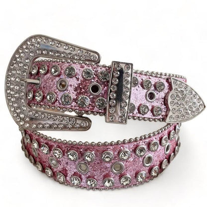 Ceinture en Strass Rose Pailletée - accessoire tendance - Ceinture en Strass Rose pour un Look Tendance