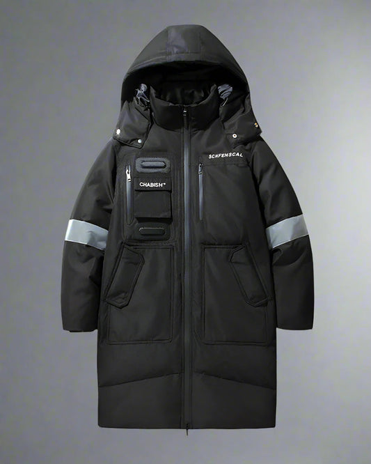 Chaleur Inégalée pour les Jours Tempétueux - manteau d'extérieur - Manteau Long Techwear : Confort et Style en Hiver