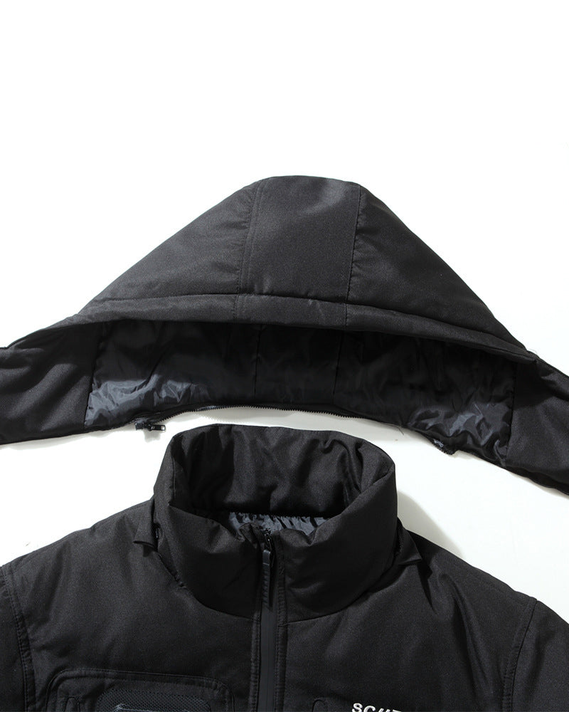 Chaleur Inégalée pour les Jours Tempétueux -  noir - Manteau Long Techwear : Confort et Style en Hiver