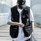 Gilet sans manches noir à poches multiples