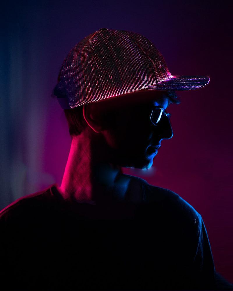 Chapeau de Fête Nocturne Radiant - chapeau - Chapeau de Fête Nocturne avec LED Réglable