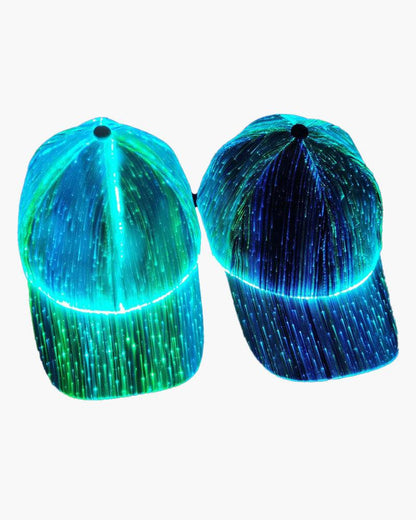 Chapeau de Fête Nocturne Radiant -  noir et blanc - Chapeau de Fête Nocturne avec LED Réglable