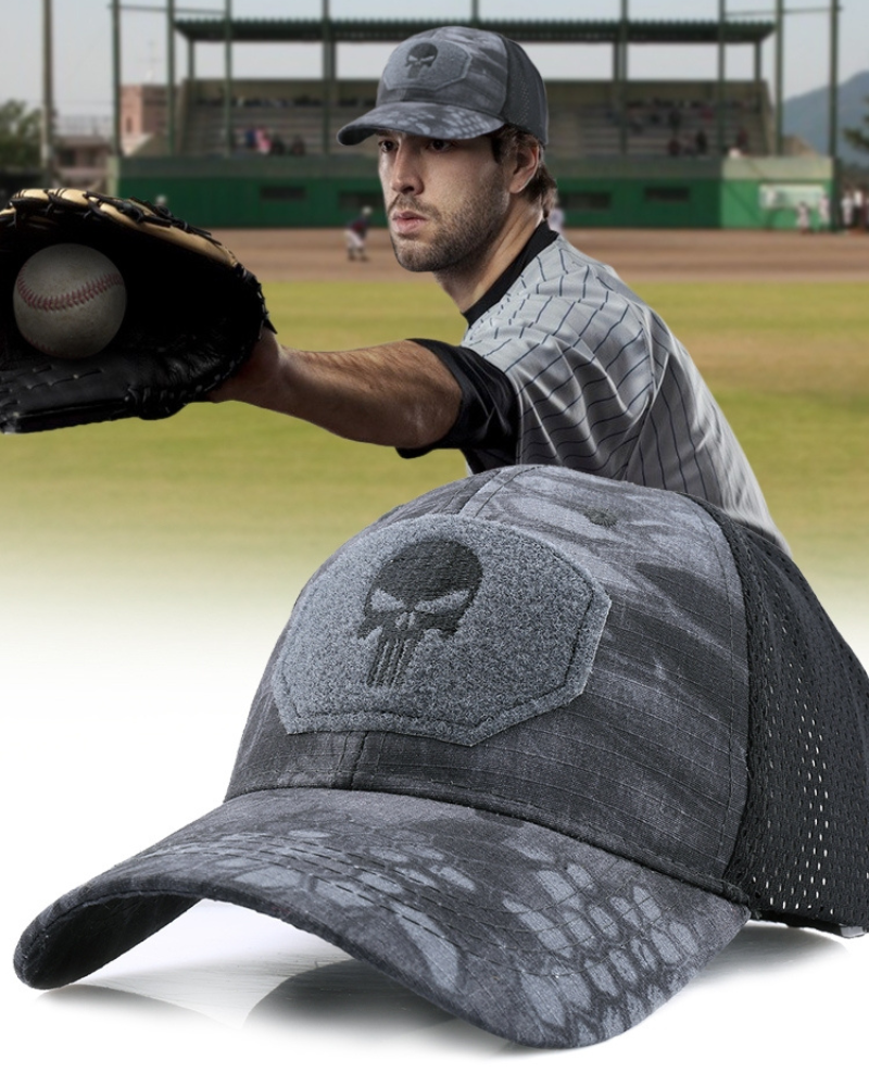 Chapeau Tactique à Motif Crâne -  protection solaire - Chapeau Tactique à Motif Crâne pour Aventures Outdoor