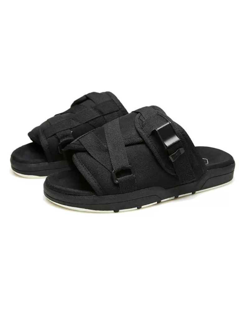 Chaussons Lounge Techwear Tranquilles -  noir - Chaussons Techwear Lounge en Tissu Maille Confortable