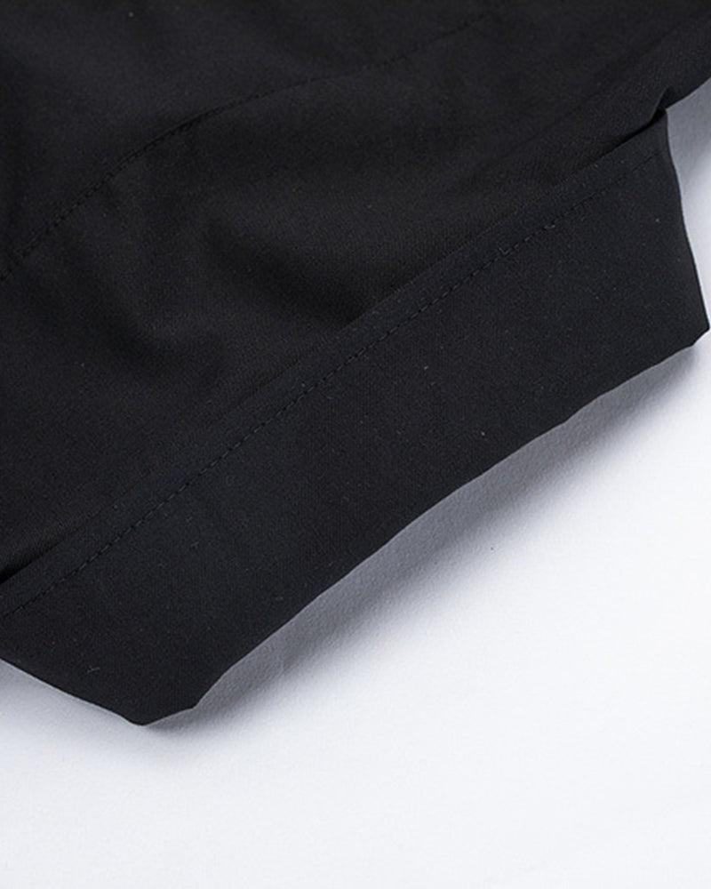 Chemise Chic avec Accent Chaîne - chemise chic - Chemise Chic Techwear à Manches Courtes avec Chaîne
