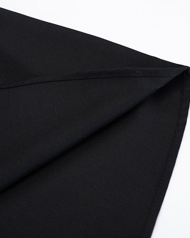 Chemise Chic avec Accent Chaîne -  mode moderne - Chemise Chic Techwear à Manches Courtes avec Chaîne