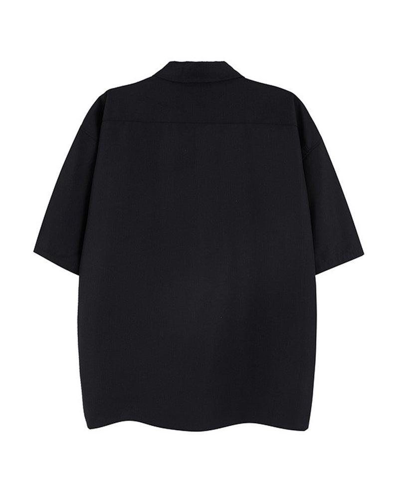 Chemise Chic avec Accent Chaîne -  style urbain - Chemise Chic Techwear à Manches Courtes avec Chaîne