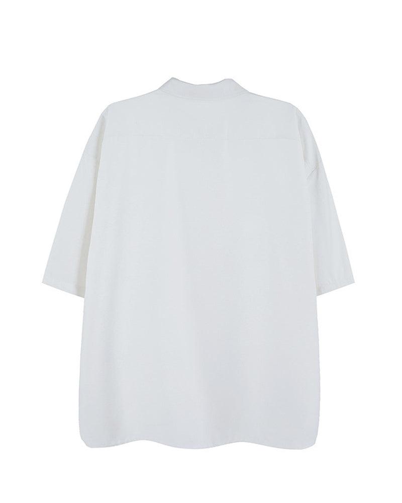 Chemise Chic avec Accent Chaîne -  techwear - Chemise Chic Techwear à Manches Courtes avec Chaîne