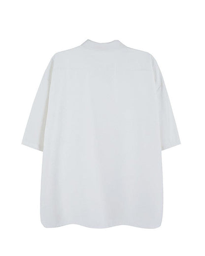 Chemise Chic avec Accent Chaîne -  techwear - Chemise Chic Techwear à Manches Courtes avec Chaîne