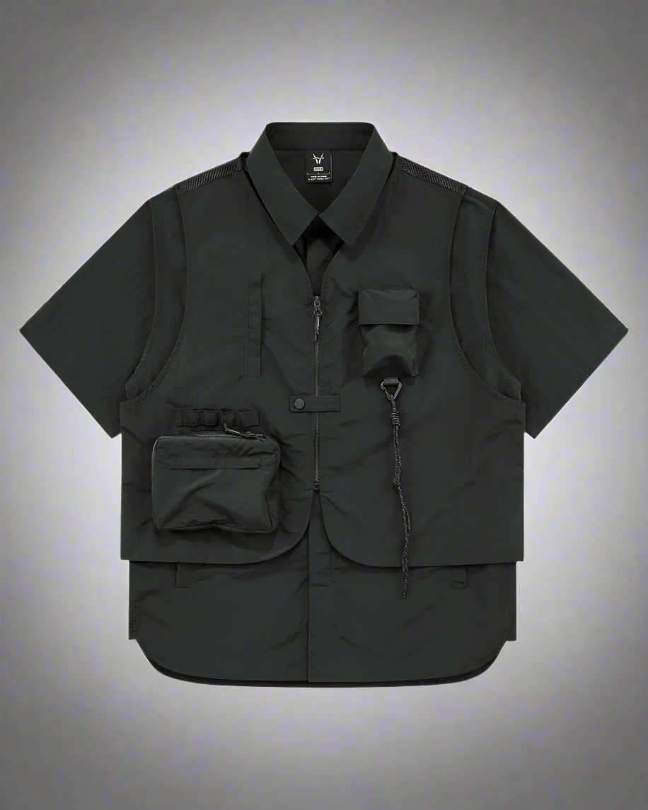 Chemise de Performance à Manches Courtes Adaptative - chemise élégante - Chemise Adaptative à Manches Courtes pour un Style Élégant