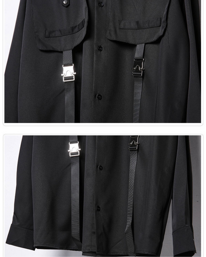 Chemise Haut Cargo Adaptable avec Couture en Ruban - chemise fonctionnelle - Chemise Cargo Adaptable avec Couture en Ruban