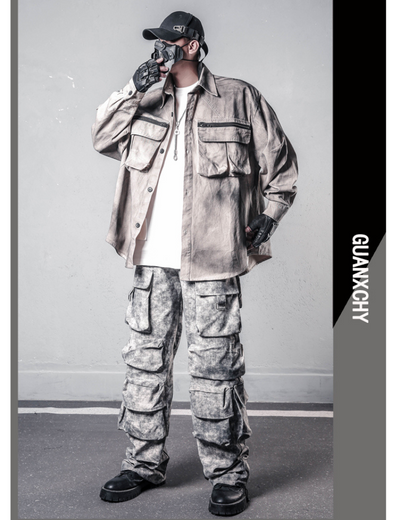 Chemise Haut Cargo Tie-Dye Coloré -  haut cargo - Chemise Haut Cargo Tie-Dye Coloré pour un Style Unique