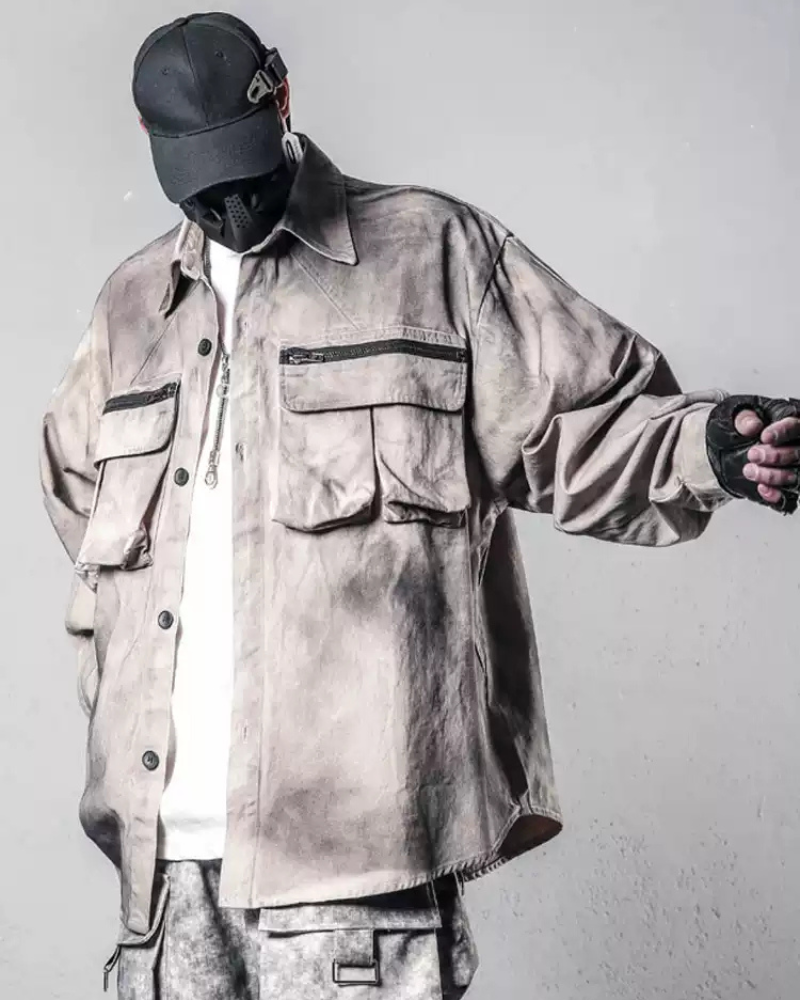 Chemise Haut Cargo Tie-Dye Coloré - veste cargo - Chemise Haut Cargo Tie-Dye Coloré pour un Style Unique