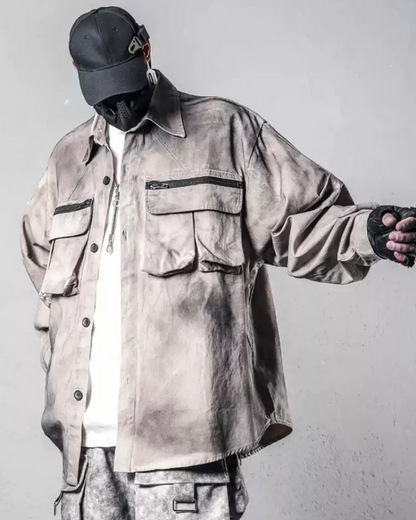 Chemise Haut Cargo Tie-Dye Coloré - veste cargo - Chemise Haut Cargo Tie-Dye Coloré pour un Style Unique