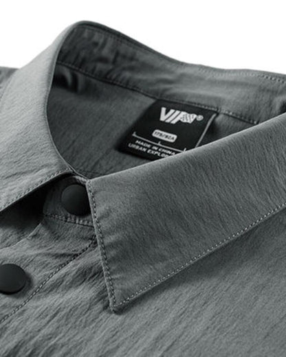 Chemise Haut Chic à Manches Courtes Superposées -  esthétique inspirée de l'armée - Chemise Chic à Manches Courtes au Style Urbain