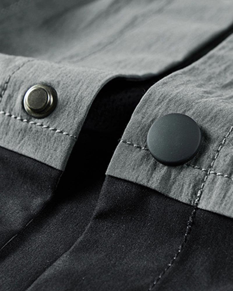 Chemise Haut Chic à Manches Courtes Superposées -  patchwork - Chemise Chic à Manches Courtes au Style Urbain