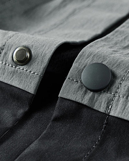 Chemise Haut Chic à Manches Courtes Superposées -  patchwork - Chemise Chic à Manches Courtes au Style Urbain