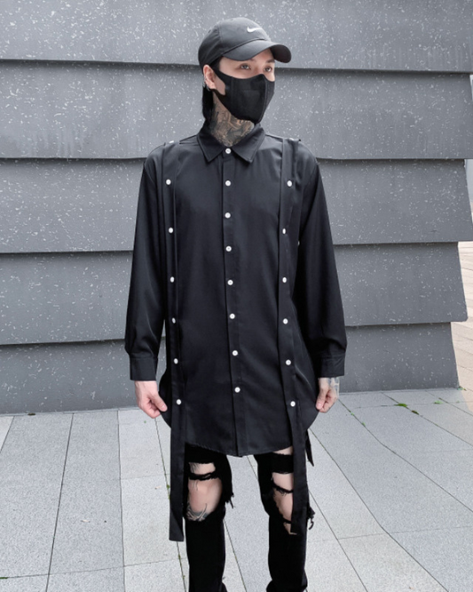 Chemise Haut surdimensionné avec bordure élégante - chemise confortable été - Chemise surdimensionnée élégante pour un style techwear