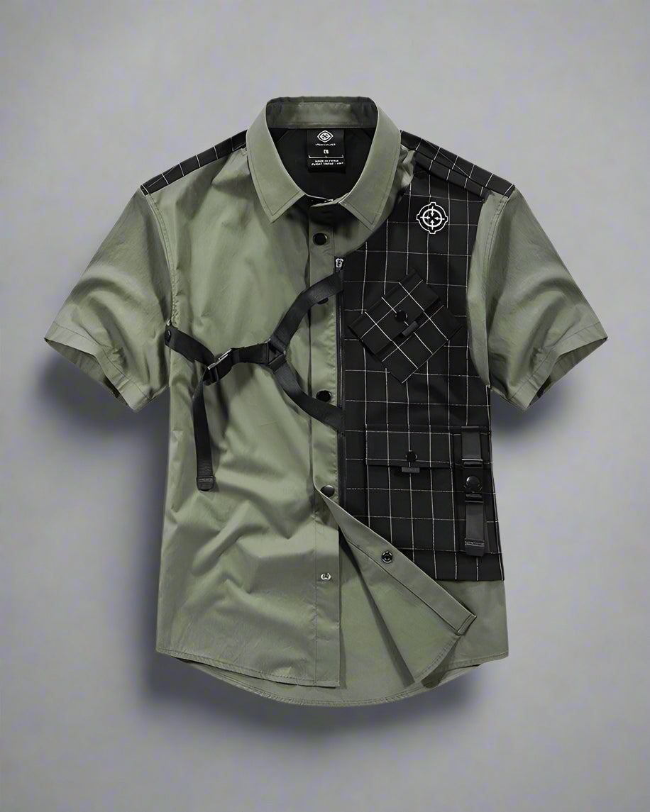 Chemise Haut Tech Style Urbain Superposé - chemise tactique - Chemise urbaine superposée avec poches fonctionnelles