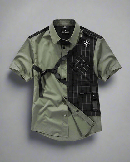 Chemise Haut Tech Style Urbain Superposé - chemise tactique - Chemise urbaine superposée avec poches fonctionnelles