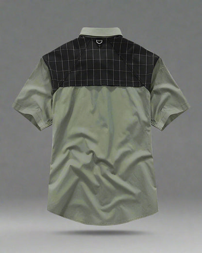 Chemise Haut Tech Style Urbain Superposé -  couleur sombre - Chemise urbaine superposée avec poches fonctionnelles